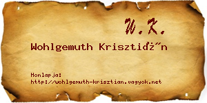 Wohlgemuth Krisztián névjegykártya